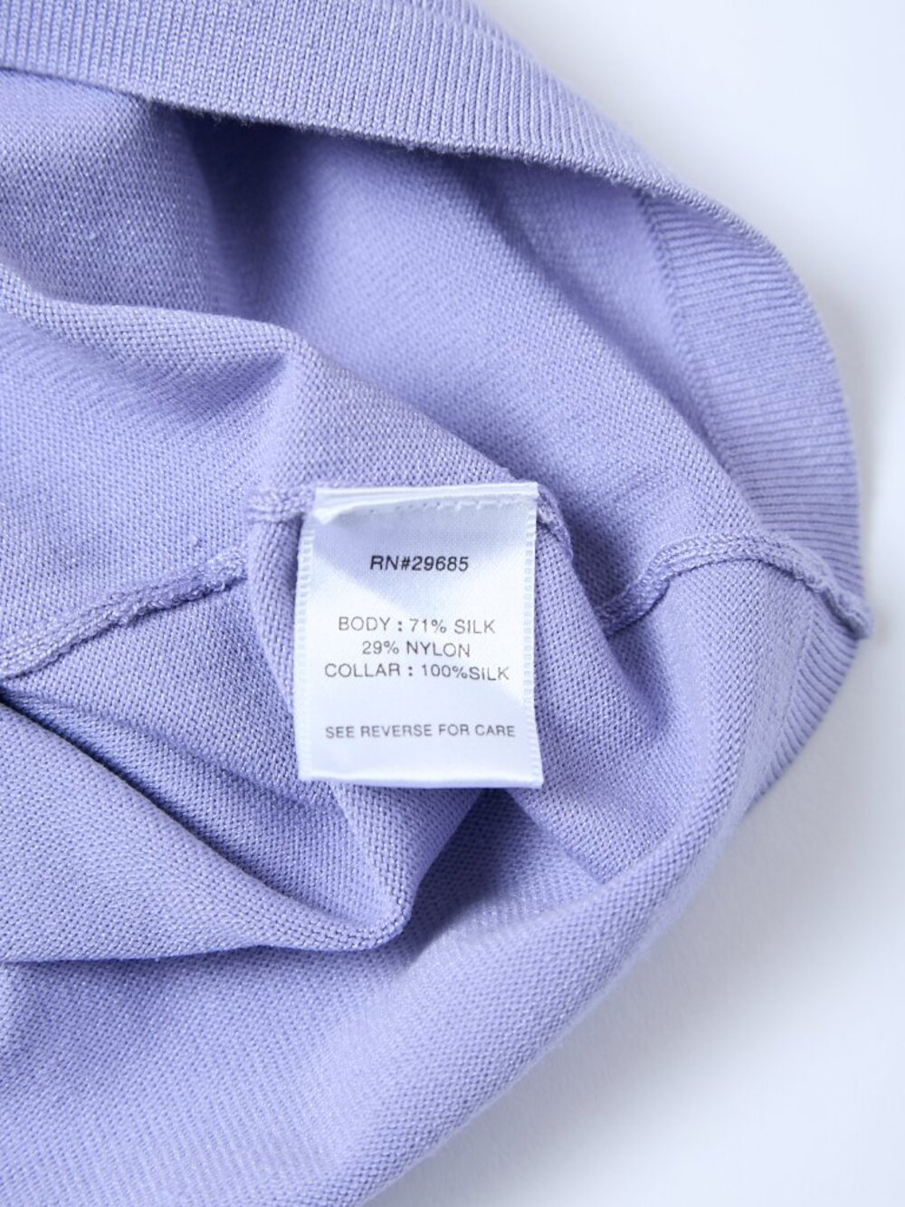 Pendleton Silk Blend Ruffled V-Neck Long Sleeve Knit Lavender Top Grandma Fairy - Picture 5 of 8